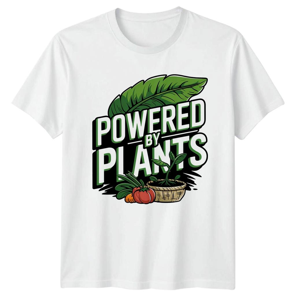 Powered By Plants TShirt Vegetarian Lifestyle Birthday Gift For Him And Her