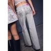 Vintage Star Print Denim Jeans Women Loose Straight Cut Streetwear Casual Pants