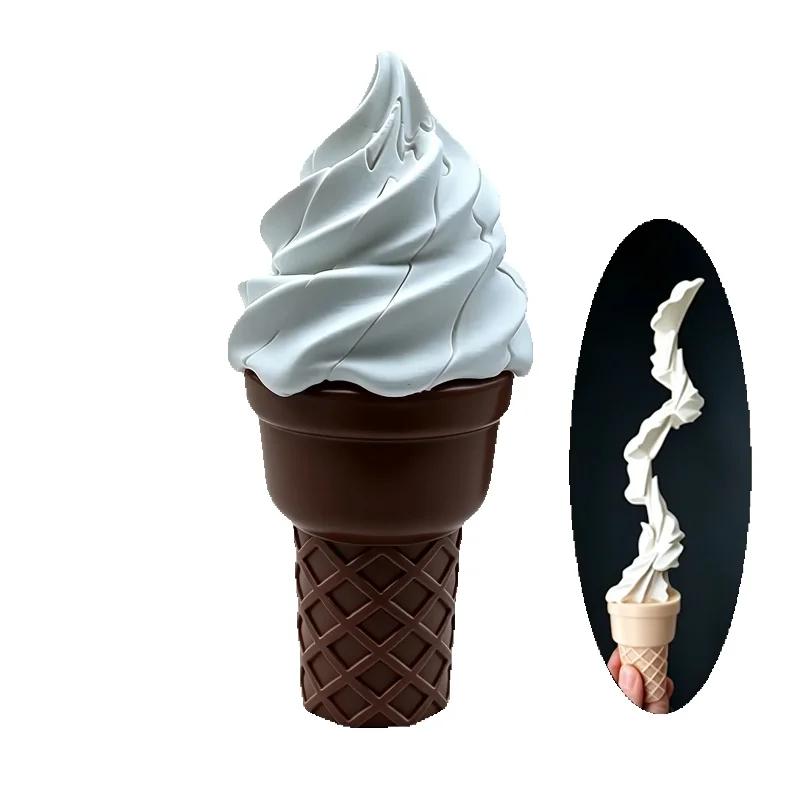 3D Printed Ice Cream Retractable Sword Simulated Dessert Telescopic Toy Creative Fidget Stress Relief Prank Props Novelty Gift
