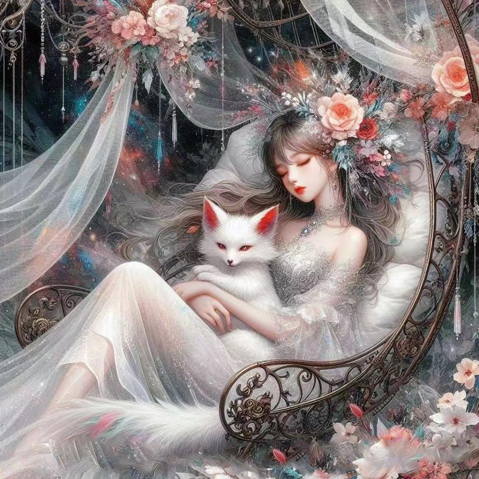 DIY 5D Diamant Malerei Neue Fuchs Fee Volle Runde Platz Diamant Mosaik Blume Stickerei Kunst Diamant Hause Dekoration