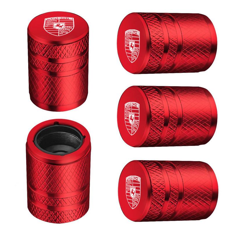 5ks kovových krytek ventilku pneumatiky pro Porsche Panamera Cayenne Taycan 911 718 Macan Carrera-GT příslušenství