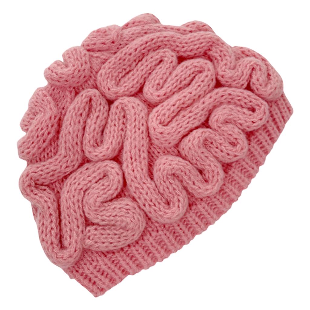 Lovely Cerebrum Beanie Cap Windproof Skull Hat Female Thick Warm Hat Outdoor Cap Cold Weather Beanies for Adult