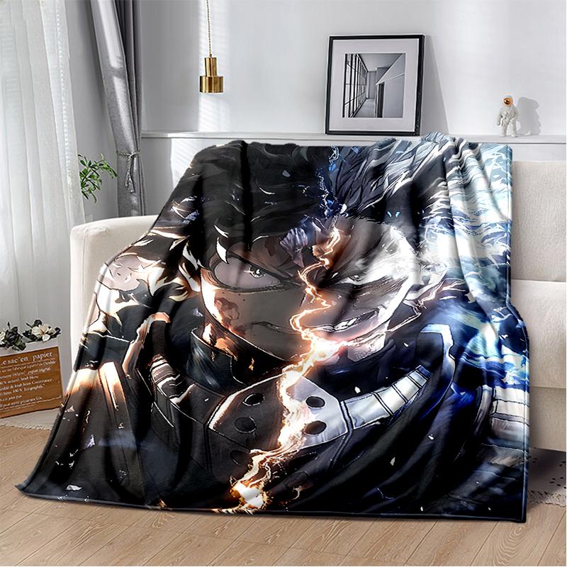 3D My Hero Academia Deku Bakugou Cartoon Anime Blanket,Soft Throw Blanket for Home Bedroom Bed Sofa Travel Picnic Cover Kids