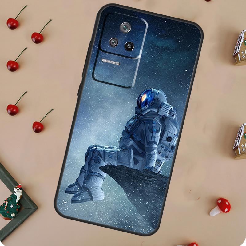 Cartoon Space Astronaut Case For POCO F5 Pro M6 X3 X5 X6 Pro F3 M5s Xiaomi Mi 13 14 Pro 13T 11T 12T 12 Lite Cover