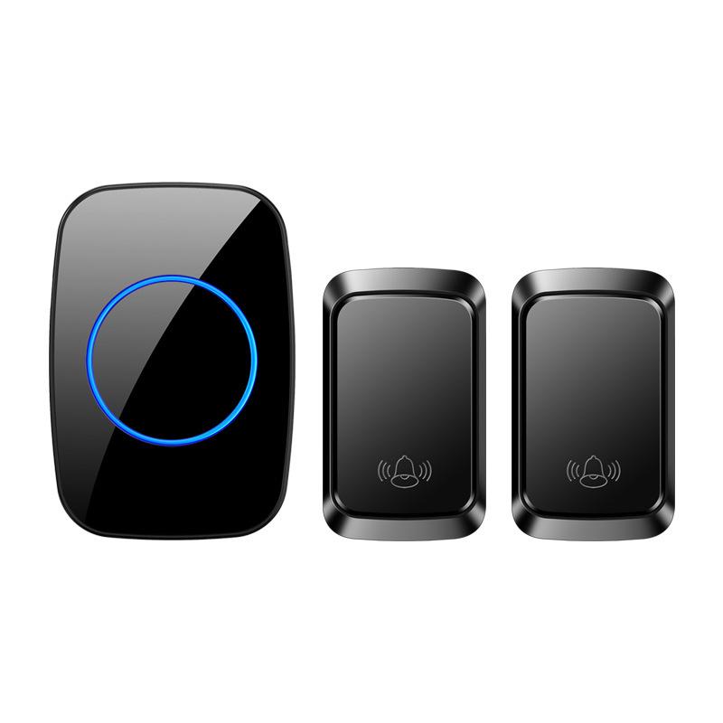 Wireless Waterproof Self-Powered Doorbell with Smart Long-Range Remote Control Black CN