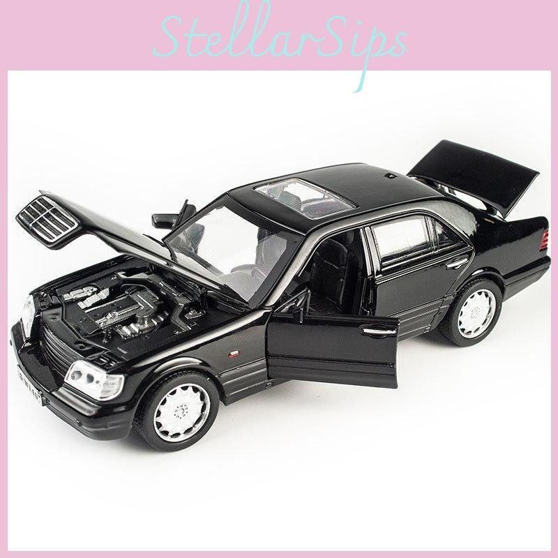 Benz W140 1:32 Alloy Model Car With Sound Light Pull Back For Collectors And Kids Play