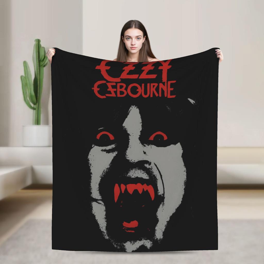 Ozzy RIP Ozzy Osbourne Koc w stylu vintage Koc podróżny do biura Koc flanelowy na zewnątrz Ciepły Miękki Wysokiej jakości Pled Prezent
