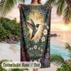 Hummingbird Garden Fantasy 3 Theme Quick Dry Beach Towel Custom Name Text Print Large Sand Resistant Towel Beach Vacation