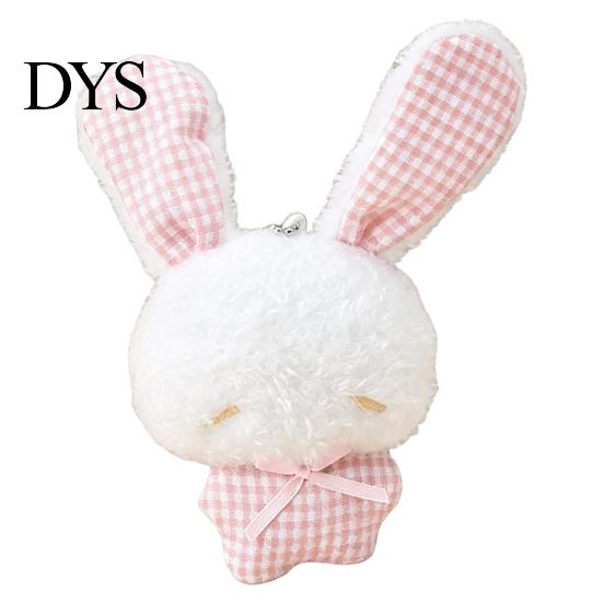 Plaid Ear Bunny Charm Ribbon Bow Rabbit Plush Pendant for Backpacks, Stuffed Bag Charm, Soft Animal Keychain Decoration Decorative Accessory
