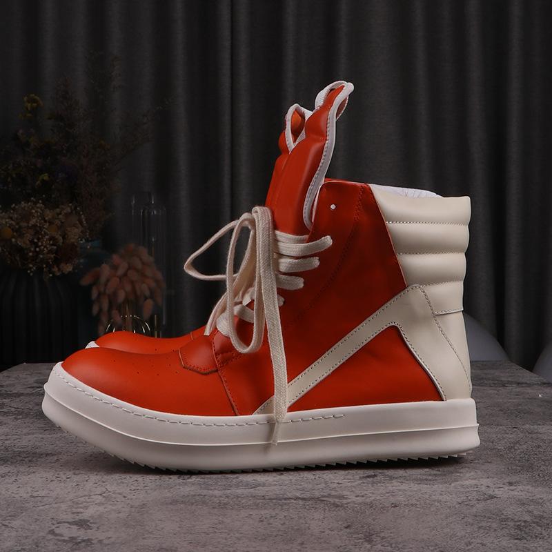 

Модная мужская повседневная обувь Дизайн перевернутого треугольника Кожаная обувь для женщин Черные однотонные женские кроссовки На шнуровке Мужская обувь 48