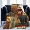 Country cottage bear moose blanket sofa decoration blanket travel warm blanket boys and girls holiday gift