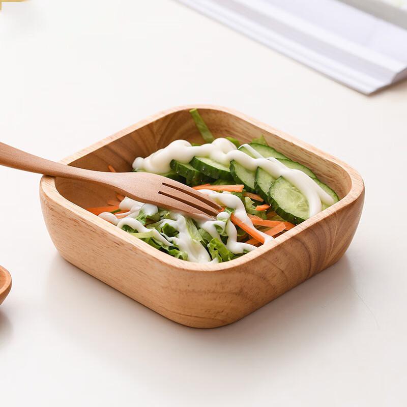 ME Japanese Style Wooden Square Salad Bowl