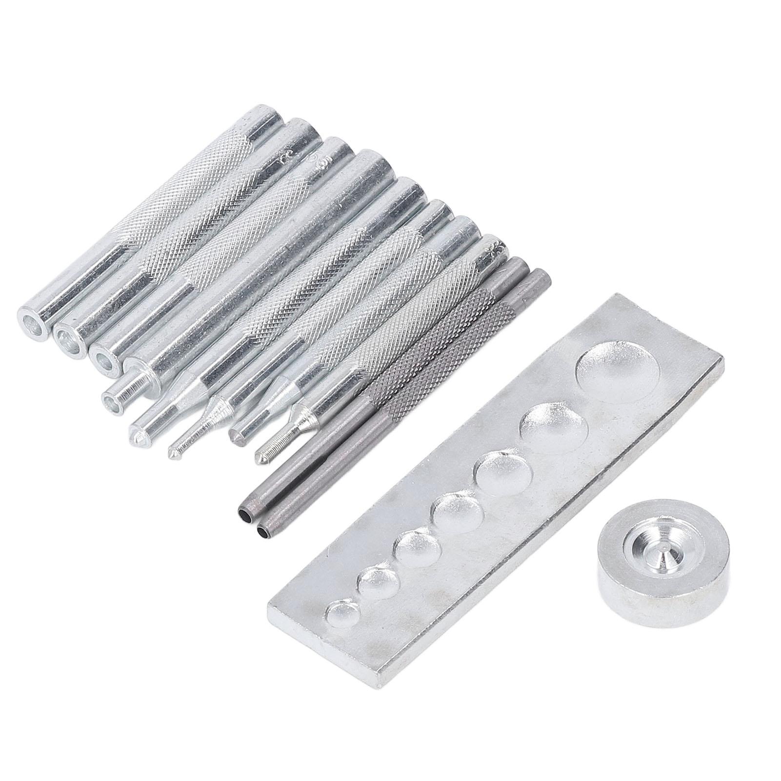 

12Pcs Craft Tool Die Punch Kit High Hardness Anti Rust DIY Leathercraft Punch Kit with Universal Base for Household