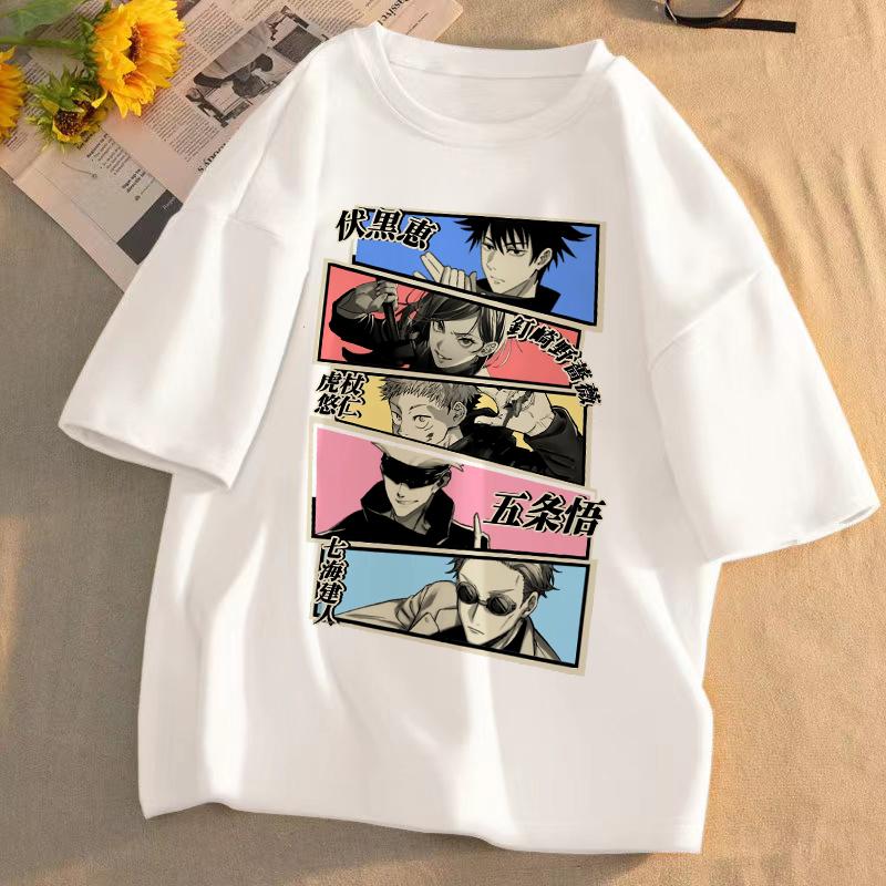 Japanese Manga Gojo Satoru T Shirt Women Tops Jujutsu Kaisen Anime T-shirt Unisex Harajuku Kawaii Short Sleeve Tee Summer Top
