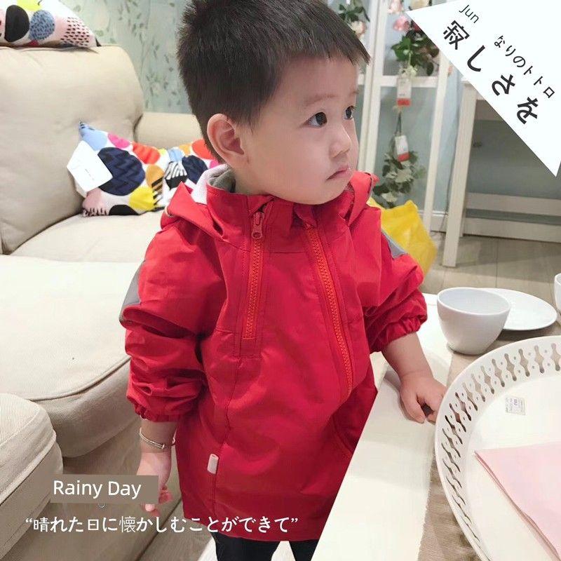 Boys and Girls Thick Windproof Hooded Oblique Zipper Shell Jacket