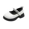 Children's black small leather shoes, spring and autumn 2025 new cute bow pearl performance single shoes, girls' small leather shoes