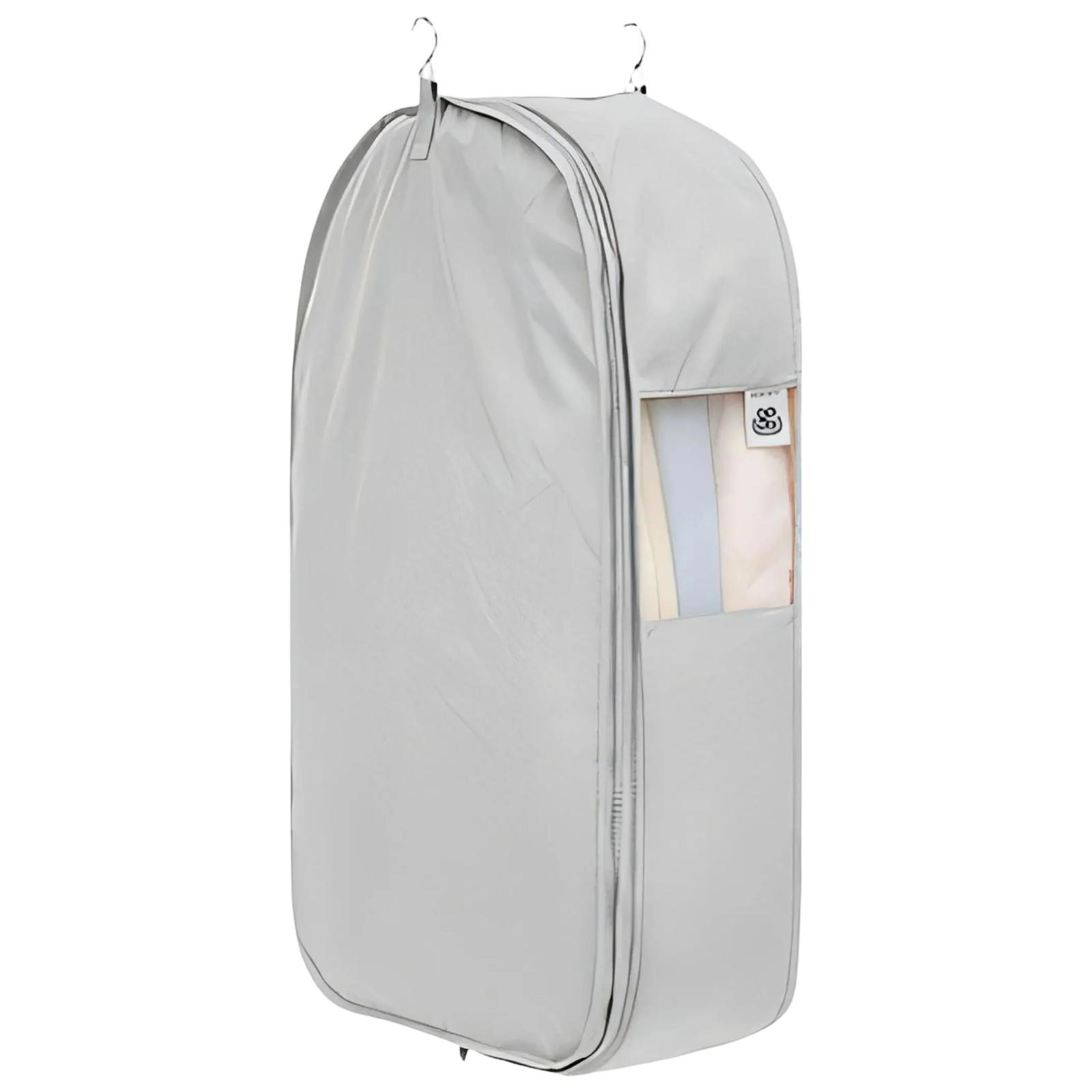 

Garment Storage Bag With Compression Hanging Design For Heavy Winter Jackets Dust Moisture Protective Home Travel Organizers M сірий
