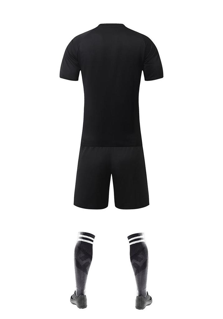 Summer Short Sleeve Jersey Set: Unisex Football Uniform for Kids & Adults, Plain Color Design