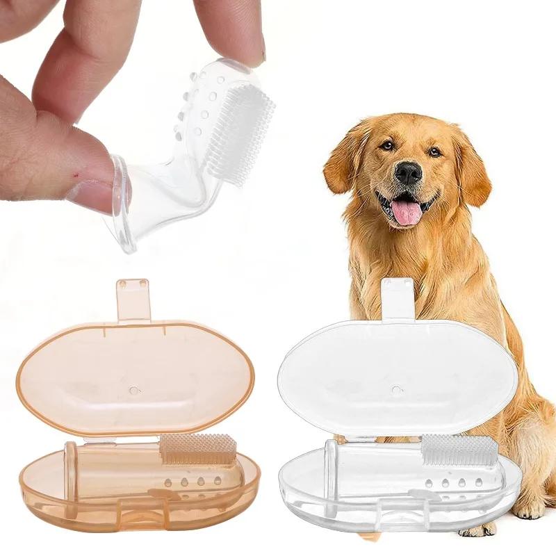 20-1PCS Silicone Pet Finger Toothbrush Cat Dog Silica Gel Tooth Brush Bad Breath Tartar Teeth Care Tools Pets Care Accessories