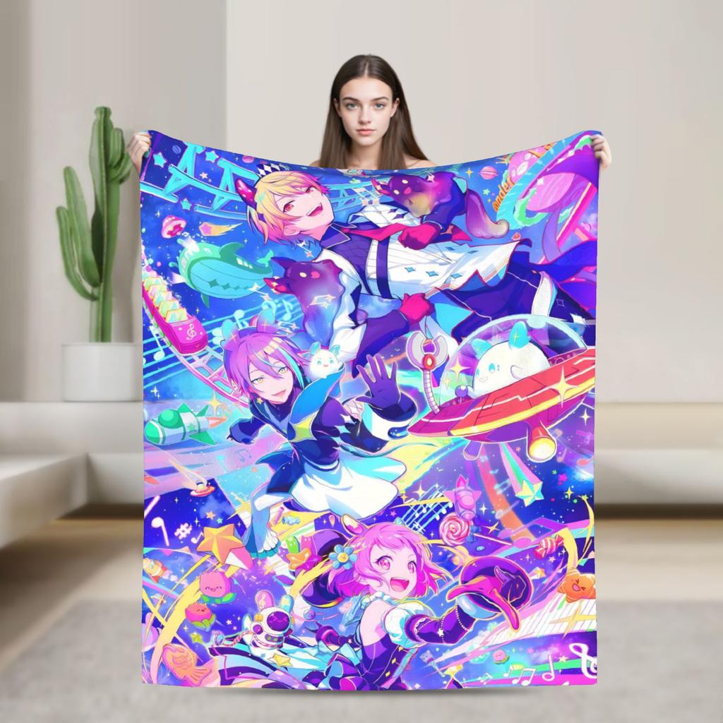 Tsukasa Tenma Flannel Blankets  Warm Bedding Throws for Couch Bed Travel Funny Bedspread Sofa Bed Cover