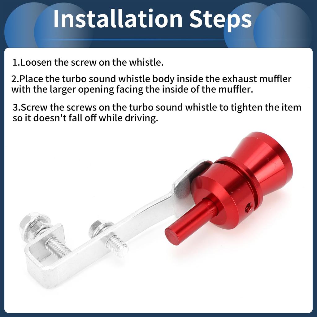 INFINAUTO Turbo Sound Exhaust Muffler Pipe Whistle Rear Tail Pipe M Carbide Chrome Manufacturer Aluminum Red 1 Set