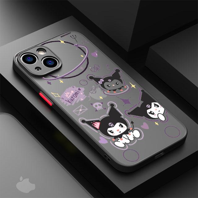 Kawaii Kuromi Anime Hülle Für Apple iPhone 11 13 15 14 Pro Max 12 Mini 7 8 Plus XR X XS 6 6S SE Mat Funda Schwarze Handyhülle