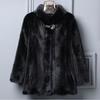 Womens Mid-Length Faux Fur Coat Fox Collar Slim Fit Padded Winter Jacket