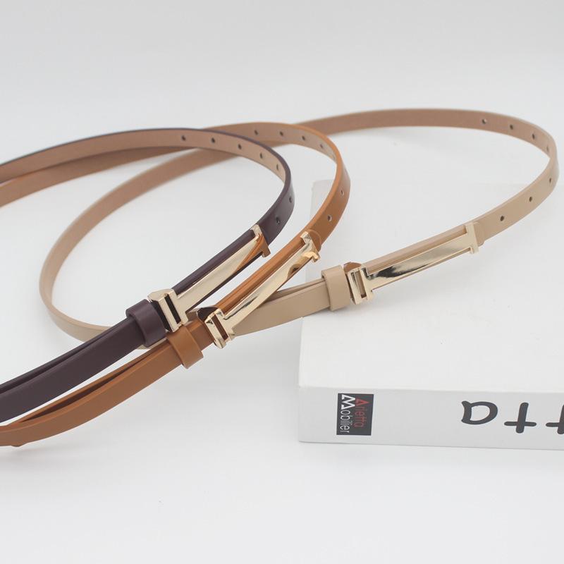 Decorative Glossy Multi-Color Pu Thin Small Belt Women'S Silver Belt Women