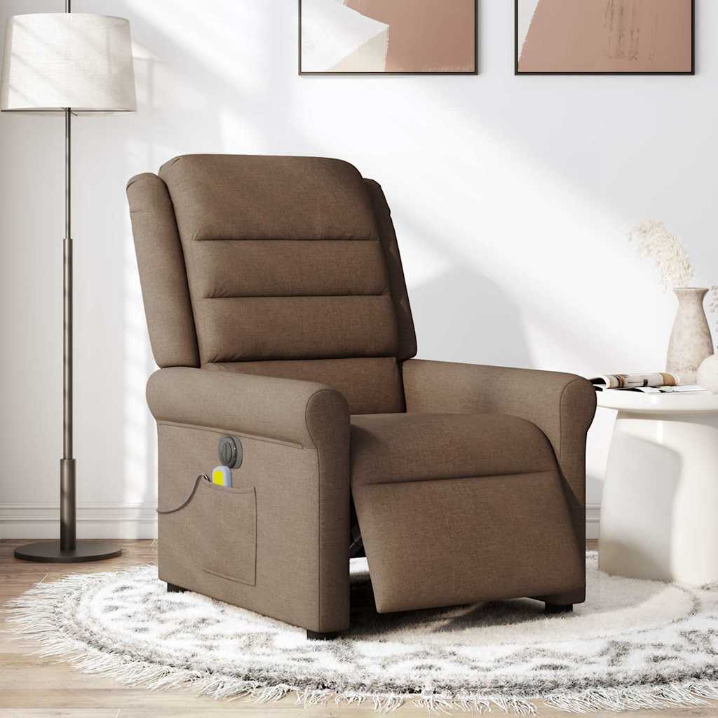 Electric Massage Chair In Brown Fabric
