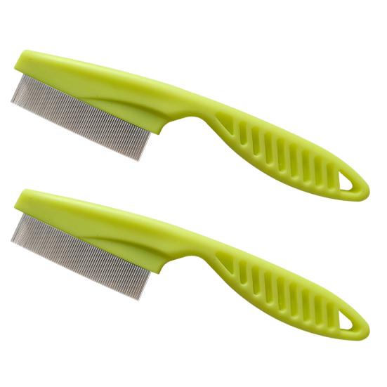 2ks Hřeben proti blechám Hřeben na odstraňování skvrn z nerezové oceli Kartáč na péči o mazlíčky s jemnými zuby Masážní hřeben pro mazlíčky Psi Štěňata