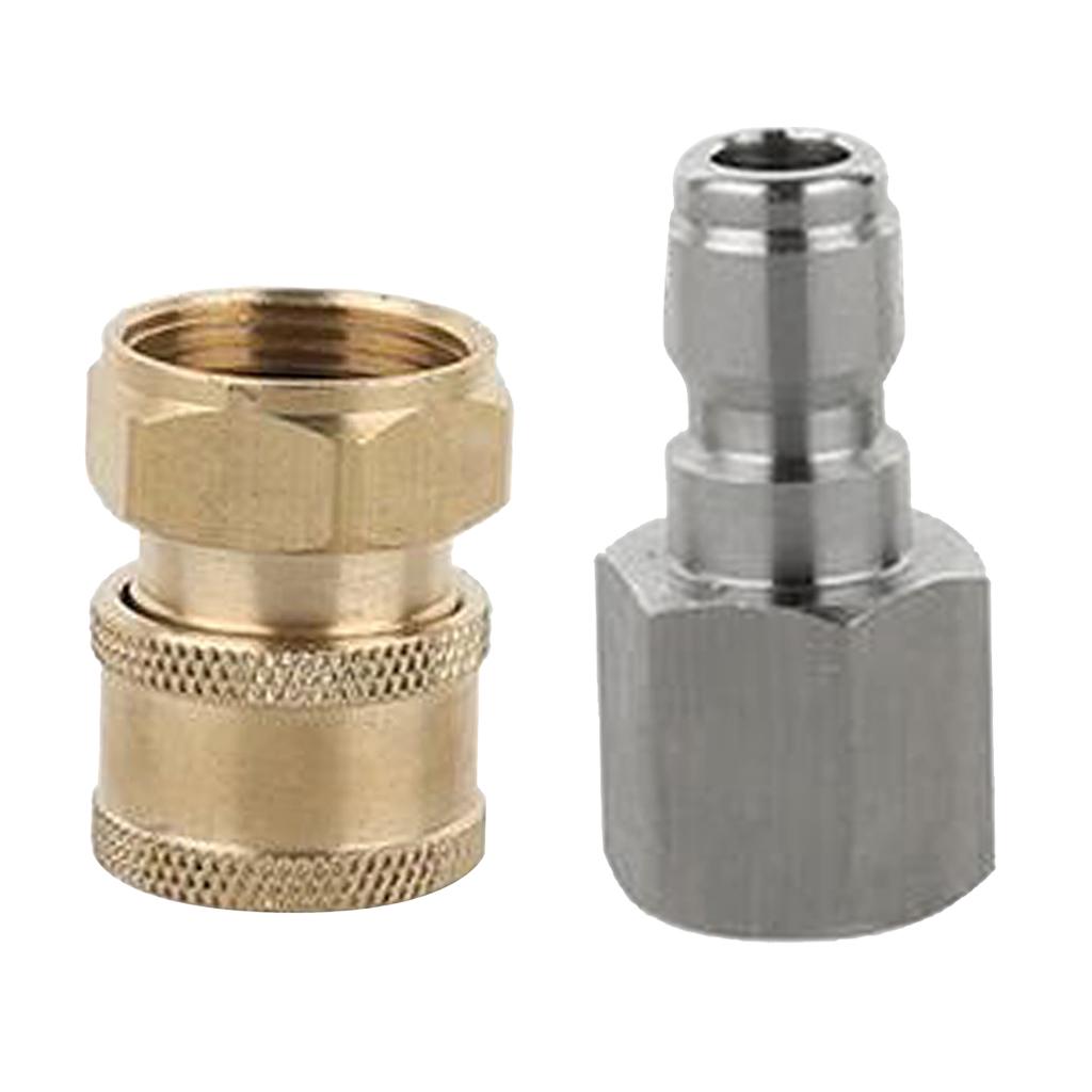 2 Pieces Pressure Washer Quick Connector Easy Connect Fitting Equipment A+B
