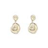 Geometric Irregular Concave-Convex Earrings: Simple, Fashionable Studs with S925 Silver Needle and Real Gold Color Retention