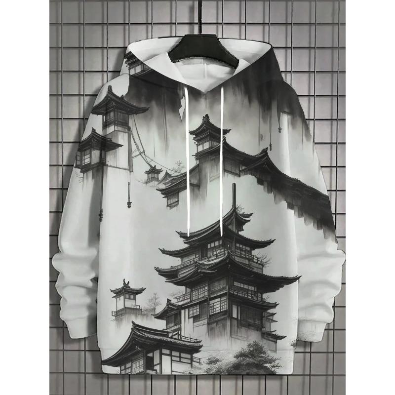 autumn new men's 3D Japanese Samurai print hoodie men's and women's casual fashion men's hoodie street men's tops