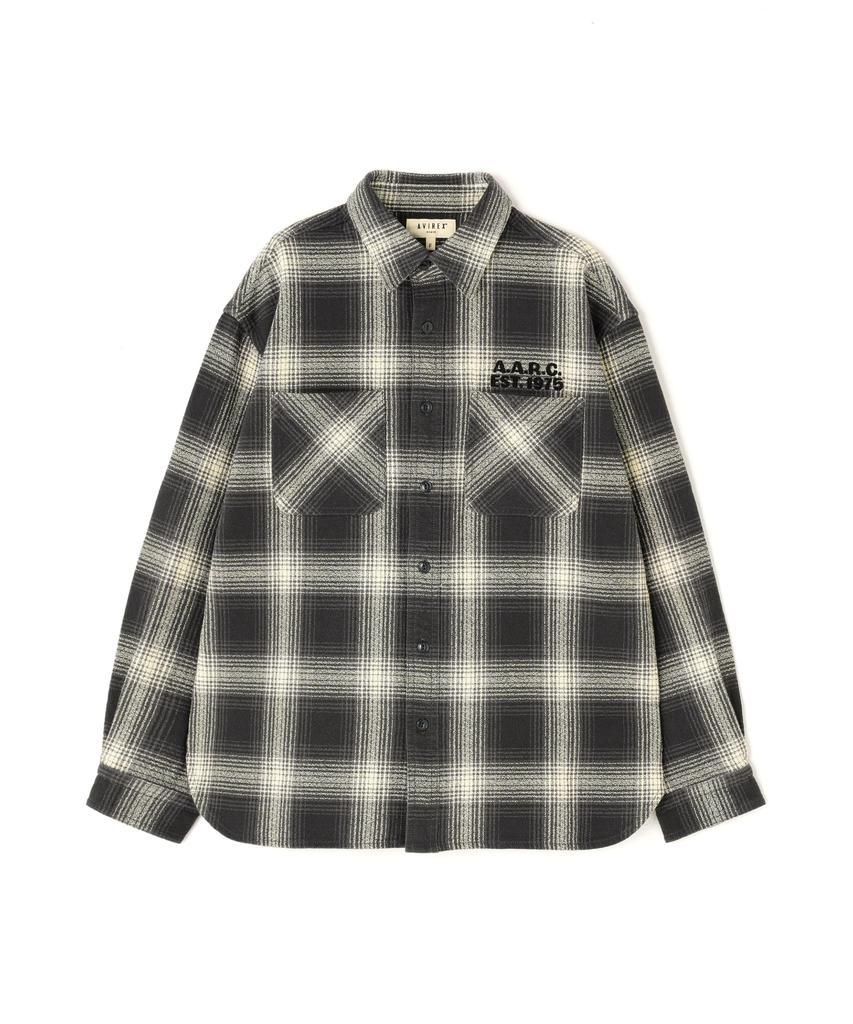AVIREX OMBRE CHECK SHIRT Women's F Size 410 Charcoal 783-6120602