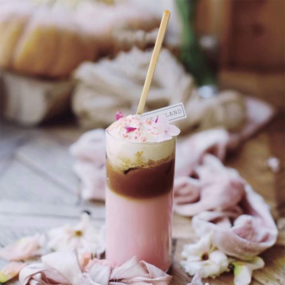 100Pcs Eco-Friendly Wheat Drinking Straws Disposable Degradable Straws Drinkware