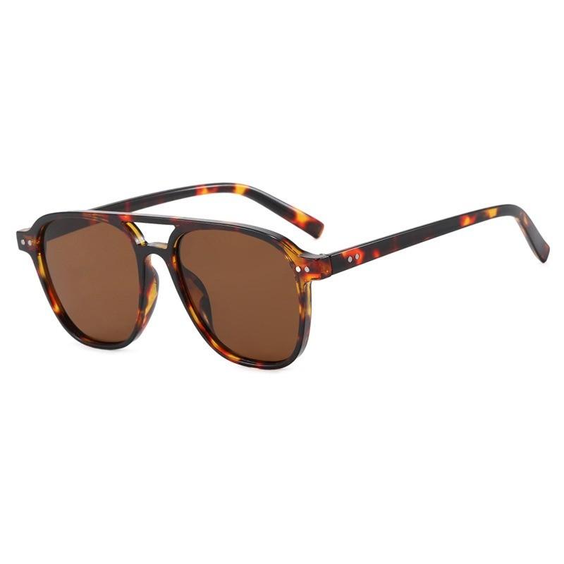 Vintage Big Square Sunglasses Unisex UV400 Black Frame Designer Shades for Men Women