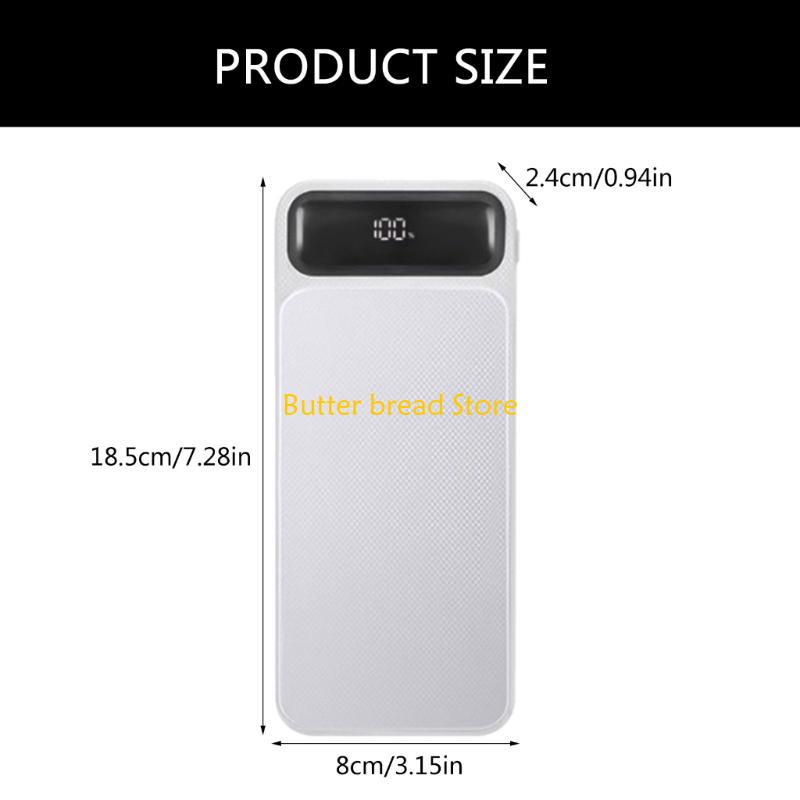 W89C Battery Charging Case Power Case with LCD Display 8x18650 Battery Holder 5.5x2.5mm & USB C Output Fast Charging Box