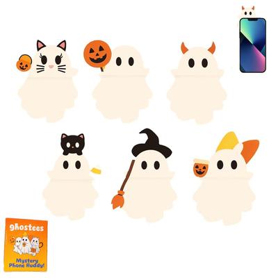 Ghostees Mystery Phone, Brinquedo Surpresa Figura de Telefone, Boneca de Halloween em Forma de Telefone, Aplicável a Todos os Modelos de Celulares