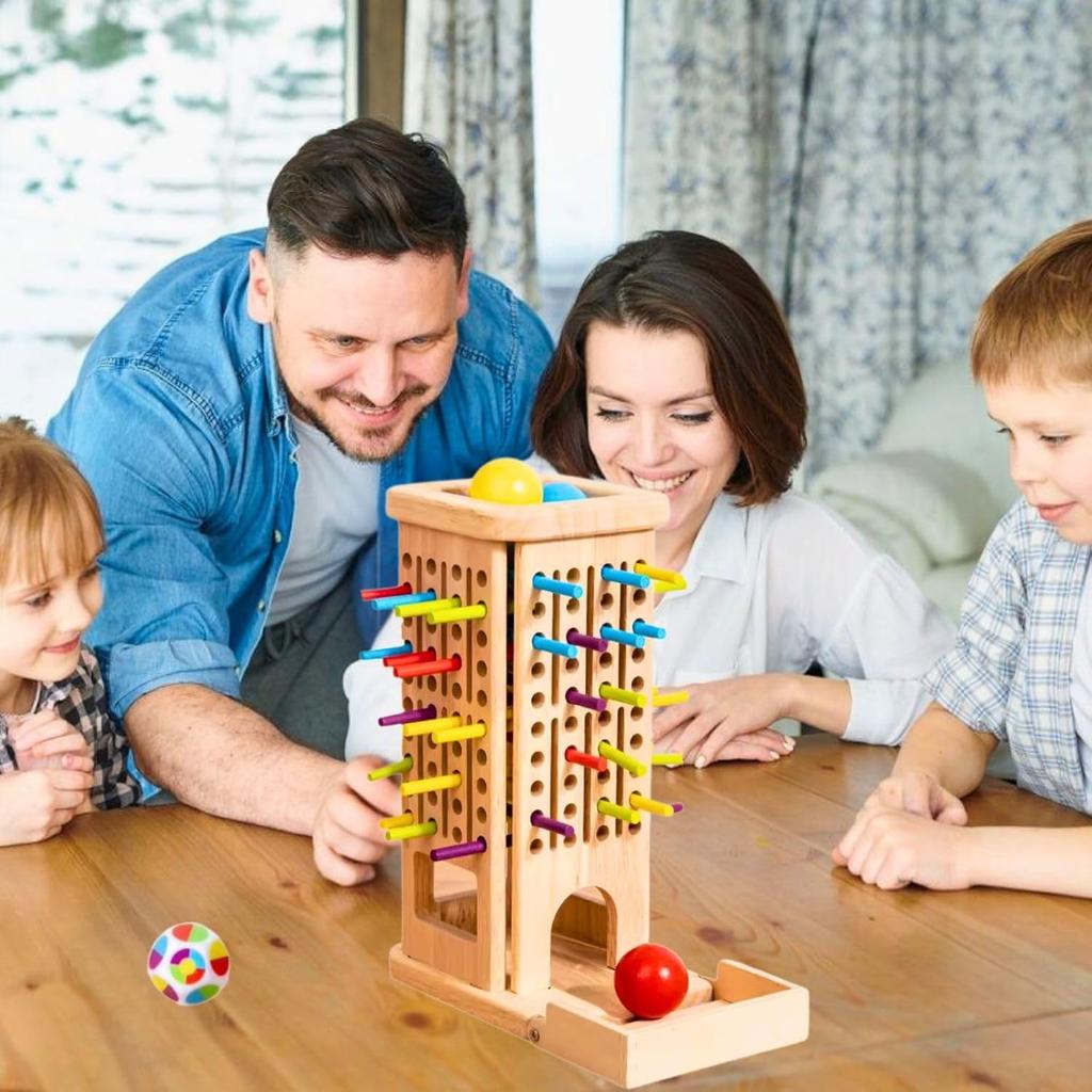 Heculos Jenga Balance Board, Wooden Montessori Toy, Family Game