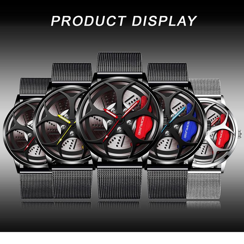 Fashion Business Ceas Bărbați Ceas Contour Ceas Bărbătesc cu curea din plasă din oțel inoxidabil Ceas cu quartz Ceas sport