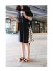 Maternity Loose-Fit Plus Size Patchwork T-shirt Dress - Korean Style Summer Over-the-Knee Dress