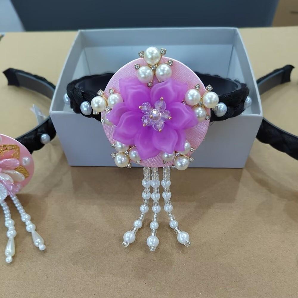 Tassels Hanbok Hairband Flower Stage Dance Hair Hoop Fashion Korean Headband Ladies