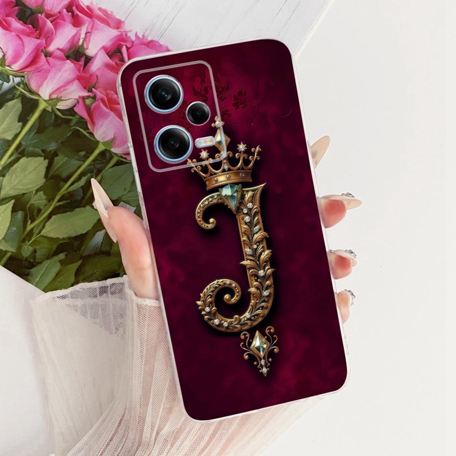Fashion Crown Letter Case For Xiaomi Redmi Note 12 Pro Soft Silicone TPU Back Cover For Redmi Note12 Pro 5G Phone Cases