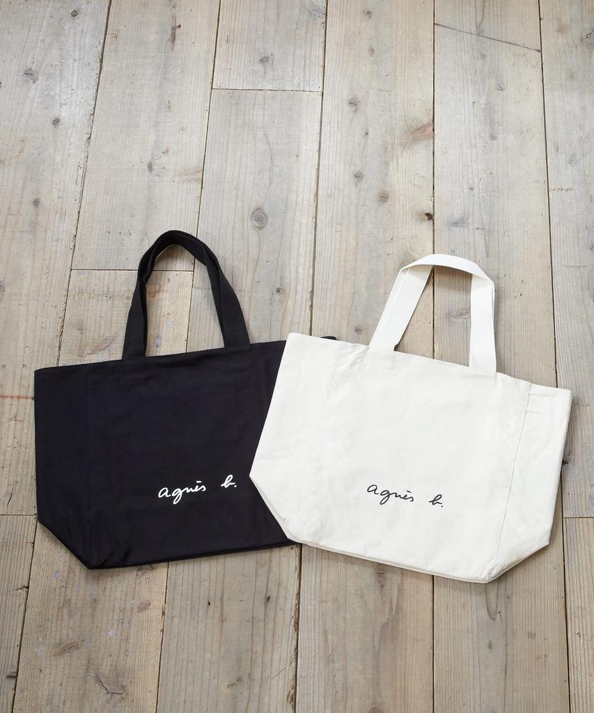 agnes Logo Tote Bag Web Black b. GO03-01, Exclusive, Women's,