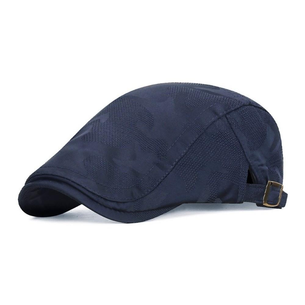 Breathable Thin Beret Hat Sun Protection Adjustable Newsboy Hat Leisure Visor Cap Mesh Shade Duck Tongue Hat Spring Summer