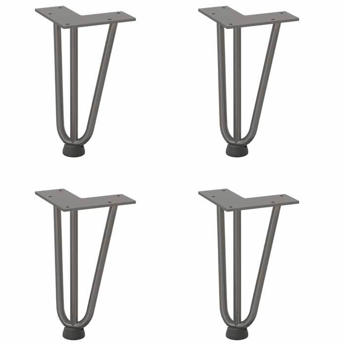 VidaXL Hairpin Legs for Coffee Table 4 Pieces Natural Steel 20 Cm Solid Steel 4012435
