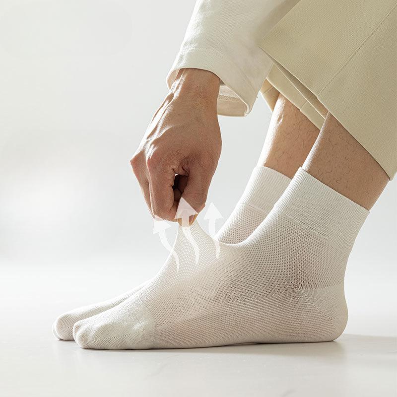 Șosete Bărbați Vară Subțiri Plasă Absorbție Transpirație Mărimi Medii Șosete Bumbac Șosete Scurte Fără Cusături Sport Primăvară și Vară Culoare Solidă Simplă
