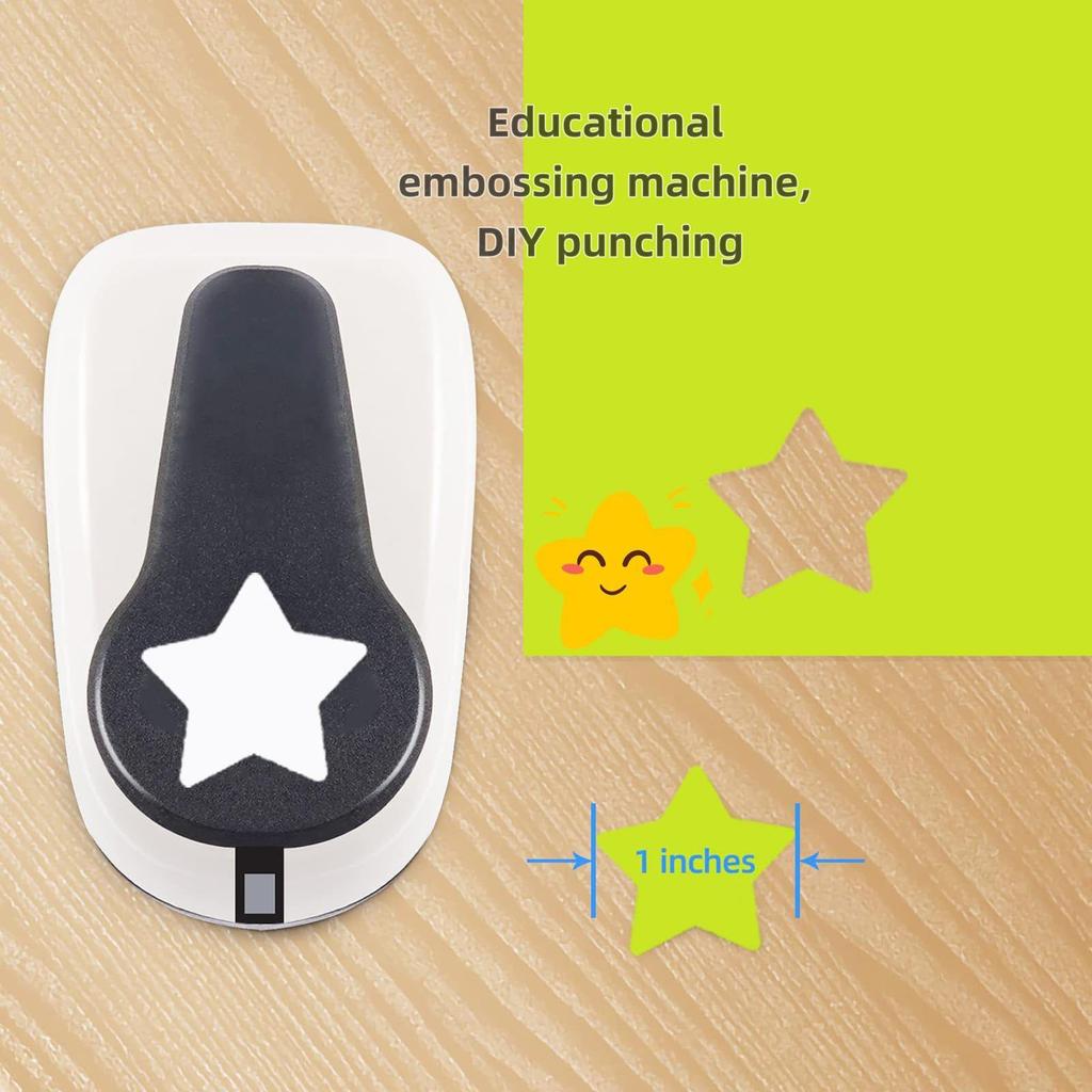 Star Postage Stamp Punch, Lever Action Craft Punch for Paper Crafting, Scrapbooking,Book Tabs, DIY Tab Maker for Journals