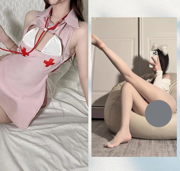 Sex Lingerie Sexy V-Neck Passion Hollow Nurse Uniform Seduction Suit Cosplay