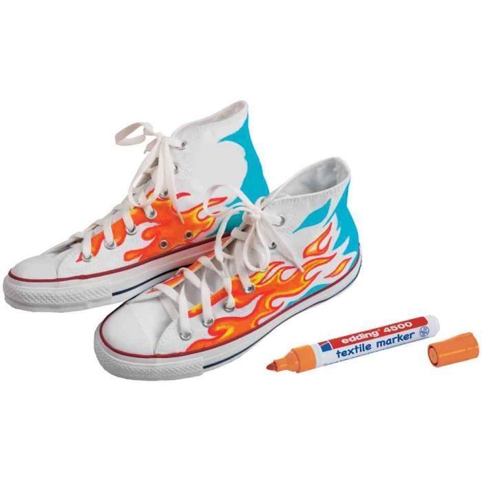 Marqueur textile - edding - e4500 - bleu ciel - pointe fine - indélébile